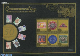 Delcampe - Bhutan 2013 Bhutan Post Golden Jubilee 6v M/s, Mint NH, Post - Stamps On Stamps - Poste