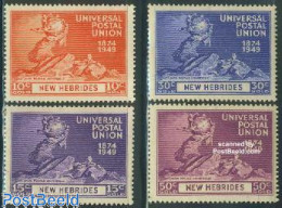 Delcampe - New Hebrides 1949 75 Years UPU 4v E, Unused (hinged), Transport - U.P.U. - Railways - Ships And Boats - Ungebraucht