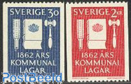 Delcampe - Sweden 1962 Community Law 2v, Mint NH, Various - Justice - Art - Books - Ungebraucht