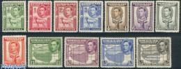 Delcampe - British Somalia 1938 Definitives 12v, Unused (hinged), Nature - Various - Animals (others & Mixed) - Cattle - Maps - W.. - Geographie