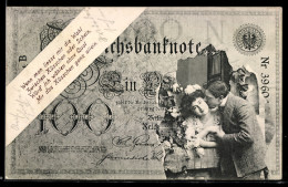 Delcampe - AK Berlin, Liebespaar Durch Zerrissenen Geldschein - Münzen (Abb.)