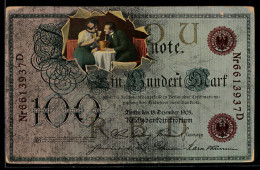 Delcampe - AK Einhundert Mark Note Mit Sekt Trinkendem Paar - Münzen (Abb.)