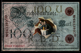 Delcampe - AK Liebespaar Durch Zerrissenen Geldschein - Münzen (Abb.)