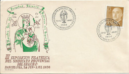 Delcampe - SPAIN. POSTMARK. PHILATELIC EXHIBITION INSURANCE UNION. BARCELONA. 1956 - Sonstige & Ohne Zuordnung