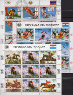 Delcampe - 3 Motiv-Blocks 1987 Paraguay 4114/5,4200+4327KB 73€ Wintersport In Calgary Olympia-Gewinner Seoul Reiter Sheet Sport/art - Hippisme