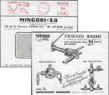 Delcampe - France 1965 Empreinte De Machine à Affranchir. MINGORI S.A. Pliage Du Métal, Robinetterie. - Sonstige & Ohne Zuordnung