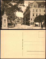 Delcampe - Ansichtskarte Löbau Bahnhofstraße Geschäfte Kiosk 1914 - Löbau