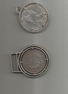 Delcampe - N. 2 MEDAGLIE ARGENTO TALLERO MONTATO E 5 FRANCHI 1849 PORTACARTAMONETA COME DA FOTO - Royal/Of Nobility