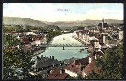 Delcampe - AK Steyr /O.Ö., Ortspanorama Mit Fluss, Brücke, Kirche - Sonstige & Ohne Zuordnung