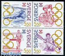 Delcampe - Sweden 1992 Olympic Winners 4v [+], Mint NH, Sport - Cycling - Kayaks & Rowing - Olympic Games - Swimming - Neufs