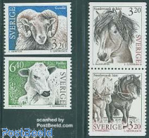 Delcampe - Sweden 1994 Animals 4v (2v+pair), Mint NH, Nature - Animals (others & Mixed) - Cattle - Horses - Neufs