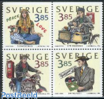 Delcampe - Sweden 1996 Four Decades 4v [+], Mint NH, History - Sport - Transport - Coat Of Arms - Cycling - Post - Motorcycles - Neufs