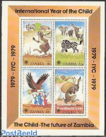 Delcampe - Zambia 1979 International Year Of The Child S/s, Mint NH, Nature - Various - Animals (others & Mixed) - Birds - Birds .. - Zambia (1965-...)