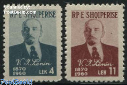 Delcampe - Albania 1960 Lenin 2v, Mint NH, History - Lenin - Lénine