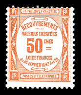 Delcampe - ** N°47, 50c Rouge, TB (certificat)  Qualité: **  Cote: 1150 Euros - 1859-1959 Nuovi