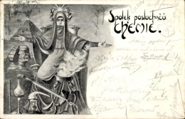 Delcampe - Studentika Lithographie Studentenverein Chemie, Pyramide, Sphinx, Labor - Schools