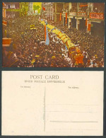 Delcampe - Hong Kong Old Colour Postcard Chinese Dragon Procession Crowded Street Scene 865 - China (Hongkong)