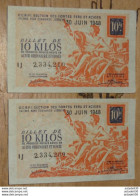 Delcampe - NECESSITE : OCRPI Fontes Et Aciers, Bon De 10 Kilo Acier Ordinaire Fonte , 2 N° Consécutifs, Juin 1948 .... PHI ... E112 - Bons & Nécessité