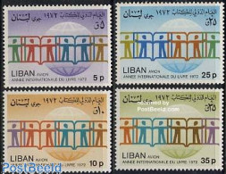 Delcampe - Lebanon 1974 Int. Book Year 4v, Mint NH, Art - Books - Libanon