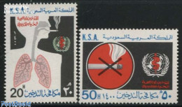 Delcampe - Saudi Arabia 1980 World Health Day 2v, Mint NH, Health - Health - Smoking & Tobacco - Tabac