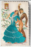 Delcampe - GRANADA. DANSEURS. CARTE BRODEE. - Granada