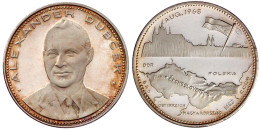 Delcampe - Silbermedaille 1968 Auf Alexander Dubcek. Brustb. V.v./Landkarte, Darüber Stadtsilhouette V. Prag Mit Fahne. 30 Mm, 13,0 - Checoslovaquia