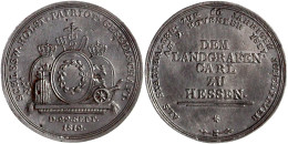 Delcampe - Eisengussmedaille 1827 Auf Den Landgrafen Carl Zu Hessen Und Seine 60 Jährige Jubelfeier Als Statthalter. 43 Mm. Vorzügl - Sonstige & Ohne Zuordnung