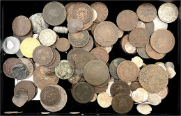 Delcampe - Münzschatulle Voller Meist Alter Münzen, Antike Bis 20. Jh. Silber, Kupfer, Blei, Etc. Mit Vielen Exoten. Russland, Finn - Otros & Sin Clasificación