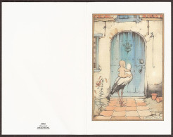 Delcampe - Geboortekaartje. Carte De Naissance -Bébé Dans Son Berceau. Signée Anton Pieck. (no.7 ) - Autres & Non Classés