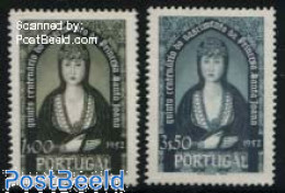 Delcampe - Portugal 1953 Princess Santa Joana 2v, Unused (hinged), History - Kings & Queens (Royalty) - Ungebraucht