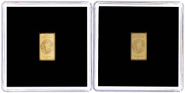 Delcampe - 2 X 200 Dalasis Feingold-Barrenmünzen Zu Je 1 G. 2022. Löwenkopf.In Plastikblistern Und Mit Nummerierten Zertifikaten. B - Gambia