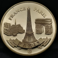 Delcampe - JETON TOURISTIQUE 31mm Doré PARIS LES 3 MONUMENTS SOUVENIRS ET PATRIMOINE / Réf 6226 - Autres & Non Classés