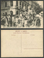 Delcampe - Hong Kong Peace Celebration Day July 1919 Old Postcard Decoration Of Motor Cars - China (Hongkong)