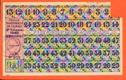 Delcampe - 12137  Ticket Rationnement LA GARDE Var ◉ Titre N° 202 Feuille Trimestrielle Coupons ◉ 2e Trimestre 1949 Grands Centres - Documents