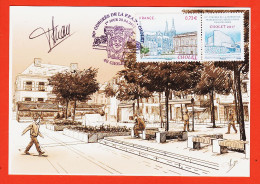 Delcampe - 12485 ◉ Dédicace Line FILHON ◉ FDC CHOLET 90è Congrès FFAP ◉ Parvis Place TRAVOT Rue ◉ YT 5142 ◉ 1er Jour 28-04-2017 - Cholet