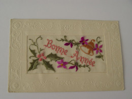 Delcampe - CARTE BRODEE-BONNE ANNEE - Bestickt