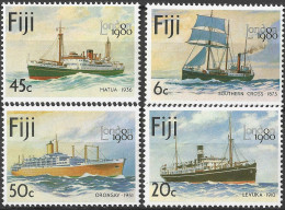 Delcampe - FIJI/1980/MNH/SC#426-9/ LONDON 80 INTL. STAMP EXHIB./ BOATS/ SHIPS / FULL SET - Fidji (1970-...)