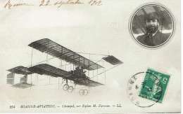 Delcampe - Roanne Aviation Champel Sur Biplan M. Farman - Roanne