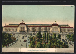 Delcampe - AK Leipzig, Verkehr Vor Dem Hauptbahnhof - Leipzig