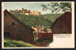 Delcampe - Lithographie Oberhaus Bei Passau, Ortsansicht Von Mariahilf Aus - Passau