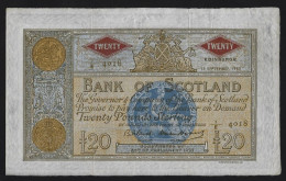 Delcampe - BANK OF SCOTLAND 20 POUNDS 1960 P-94 VF RARE ENGLAND Great Britain - 20 Pounds
