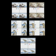 Delcampe - Pitcairn Islands 2005 (MNH) Bristle-Thighed Curlew Gutter Traffic Light Blocks - Pitcairn