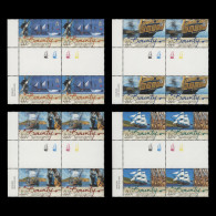 Delcampe - Pitcairn Islands 2004 (MNH) HMAV Bounty Replica Gutter Traffic Light Blocks - Pitcairn