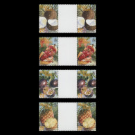 Delcampe - Pitcairn Islands 2001 (MNH) Tropical Fruits Gutter Pairs - Pitcairn