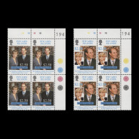 Delcampe - Pitcairn Islands 1999 (MNH) Royal Wedding Traffic Light/plate Blocks - Pitcairn