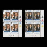 Delcampe - Pitcairn Islands 1999 (MNH) Royal Wedding Traffic Light/plate Blocks - Pitcairn