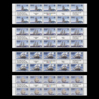 Delcampe - Pitcairn Islands 1998 (MNH) Sailing Ships Gutter Blocks - Pitcairn