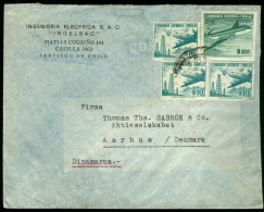 Delcampe - Br Chile Airmail Cover -  >> Denmark, Aarhus #bel-1766 - Chili