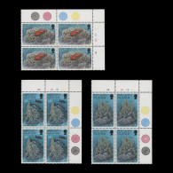 Delcampe - Pitcairn Islands 1994 (MNH) Corals Traffic Light/plate Blocks - Pitcairn