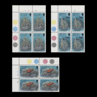 Delcampe - Pitcairn Islands 1994 (MNH) Corals Traffic Light/plate Blocks - Pitcairn